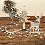 Scattered wooden deer 72 pieces 4 cm - 4