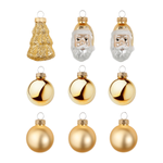 Christmas glass ball set 9 pieces gold in box - 0