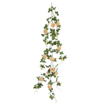 Rose artificielle apricot 125 cm avec crochet - 1