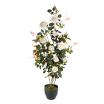 Plante de rosier artificielle en pot 115 cm  - 0