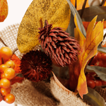 Künstliches Herbst-Bündel im Jutetopf 26 cm orange-braun - 2