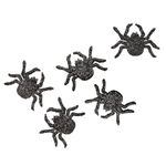 Glittering Deco Spiders 72 pcs black - 0