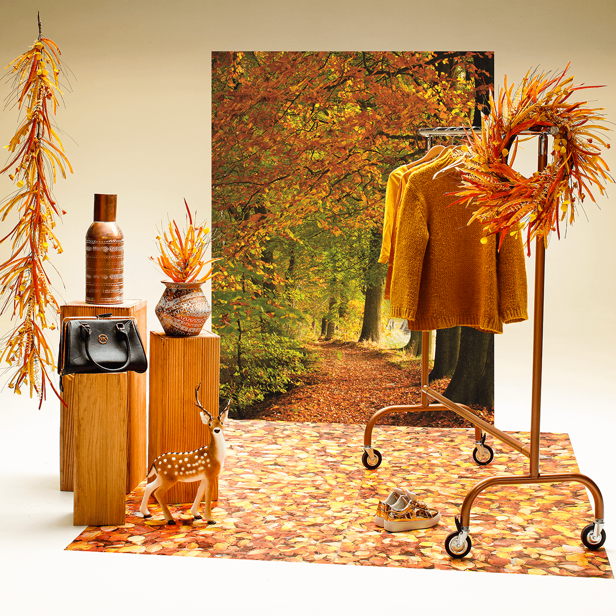 Rehbock-Dekofigur Deko-Tier mit Geweih 27 x 18 x 56 cm - 4