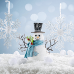 Decorative figure snowman 22 cm - 2