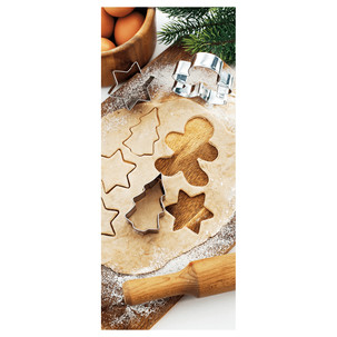 Pancarta de tela ignífuga "Horneando galletas de Navidad" Tela de bandera 75 x 180 cm