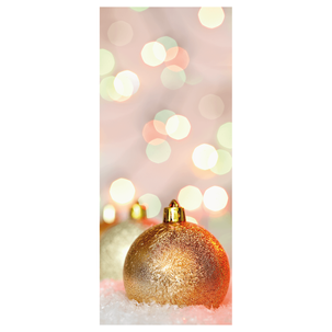 Flame retardant fabric banner "Golden Glitter Christmas Balls" made of flag fabric 75 x 180 cm