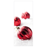 Flame Retardant Fabric Banner "Red Christmas Balls in the Snow" Flag Fabric 75 x 180 cm - 0