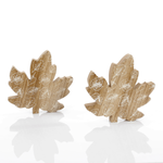 Wooden Deco Maple Leaves Set 2 pcs. Brown 15 x 15 x 2 cm - 1