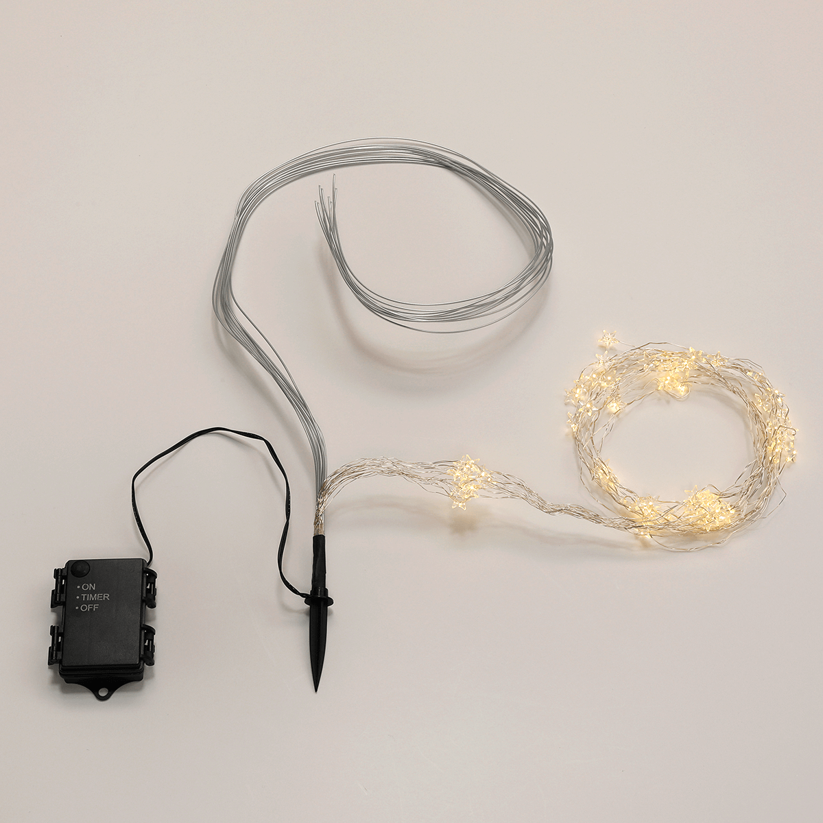 Micro LED-Stern-Draht-Lichterkette batteriebetrieben warmes Licht 80 cm - 2