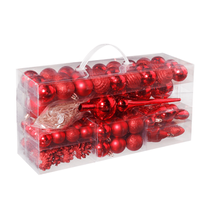 XXL Plastic Christmas Ball Set 100pcs red 3 - 7,5 cm Ø