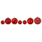 Juego de Bolas de Navidad XXL 100pcs. rojas 3 - 6 cm Ø - 1