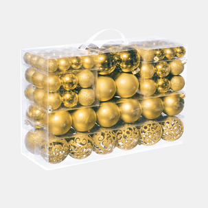 XXL Set de boules de Noël en plastique 100pcs or 3 - 6 cm Ø