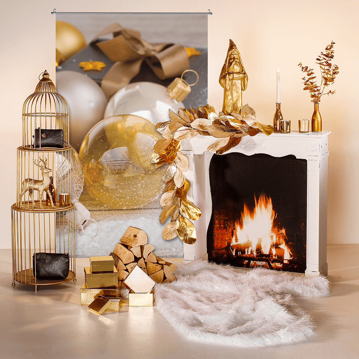 Glas Teelichthalter-Set 3 Stück gold 7 x 8 cm - 4 Glas Teelichthalter-Set 3 Stück gold 7 x 8 cm - 4