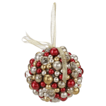 Bead ball Christmas tree ball 11 cm Ø red - 0