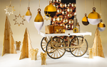 Weihnachtskugel-Display in Tropfen-Form 37 x 81 cm weiß gold - 1