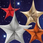 Deco fabric folding star gold with zip 110 cm - 2