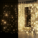 Light curtain black 200 x 150cm, 300 LED warm-white, IP44 - 1