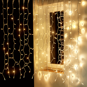 Light curtain white 200 x 150cm 300 LED warm-white IP44