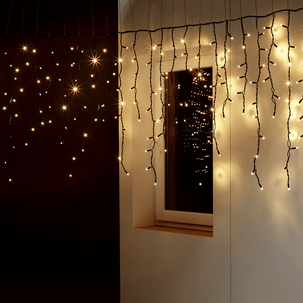 Icicle-Light light chain 300 cm IP44, black