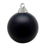 Christmas baubles made of flame retardant plastic black matt - 0