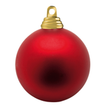 Christmas baubles made of flame-retardant plastic red matt - 1