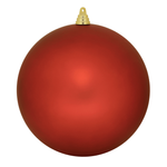 Christmas baubles made of flame-retardant plastic red matt - 0