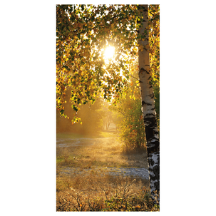 Schwer entflammbarer Stoffbanner "Herbstbirken" aus Fahnenstoff 100 x 200 cm