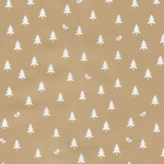 Sustainable, golden Christmas Wrapping Paper with white fir trees - 50 m Gift Wrapping Paper Roll - 0