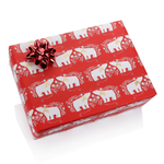 Nachhaltiges, rotes Weihnachts-Geschenkpapier mit weißen Eisbären – 50 m Geschenkpapier-Rolle - 2