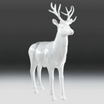 Decorative deer height 231 cm, white - 0