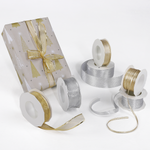 Cinta de regalo Glamour 5 mm x 50 m plata - 1