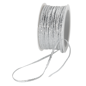 Cinta de regalo Glamour 5 mm x 50 m plata