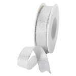 Gift ribbon "Glamour" 25 mm x 20 m silver - 0