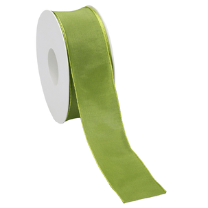 Gift fabric ribbon with wire edge light green 40 mm x 25 m