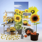 Schwer entflammbarer Stoffbanner "Sonnenblumenfeld" aus Fahnenstoff - 1