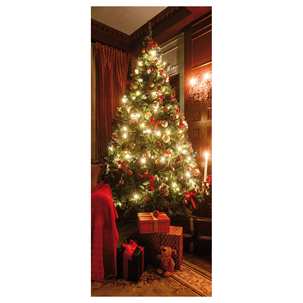 Flame Retardant Fabric Banner "Festive Christmas Tree" Flag Fabric