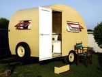 XXL-PVC Banner "Yellow retro caravan" made of flame-retardant truck tarpaulin - 0