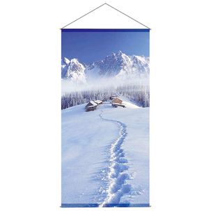 Pancarta de tela ignífuga "Cabaña de nieve" de tela de bandera