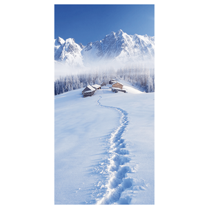 Flame retardant fabric banner "Snow hut" made of flag fabric