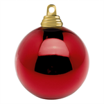 Christmas baubles made of flame retardant plastic red glossy - 1