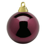 Christmas baubles made of flame-retardant plastic dark red glossy - 2