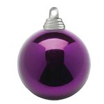 Christmas baubles made of flame-retardant plastic plum glossy - 0