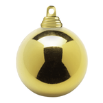 Christmas baubles made of flame retardant plastic dark gold shiny - 0