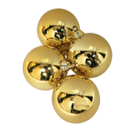 Christmas baubles made of flame retardant plastic gold shiny - 1