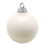 Christmas baubles made of flame retardant plastic white glossy - 0