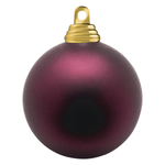 Christmas baubles made of flame retardant plastic dark red matt - 3