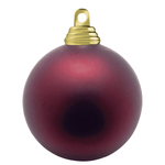 Christmas baubles made of flame retardant plastic dark red matt - 0