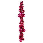 Christmas bauble made of flame retardant plastic berry red matt - 1