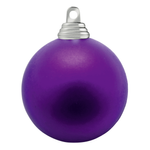 Christmas baubles made of flame retardant plastic purple matt - 0