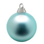 Christmas baubles made of flame retardant plastic light blue matt - 2